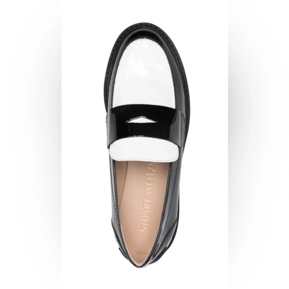 Stuart Weitzman Palmer Black and White Loafers - Picture 6 of 7